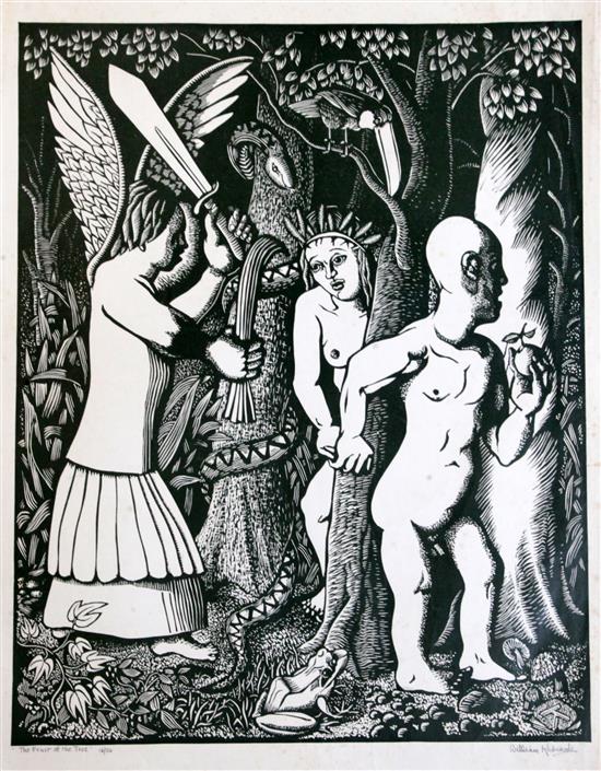 William Kermode, wood engraving, The Fruit of The Tree, signed in pencil, 16/50 56 x 46cm, unframed